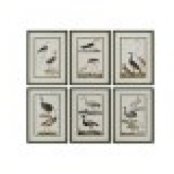 Картина Home ESPRIT Птици Cottage 40 x 2,5 x 54 cm (6 броя) - Tablouri, postere, puzzle-uri