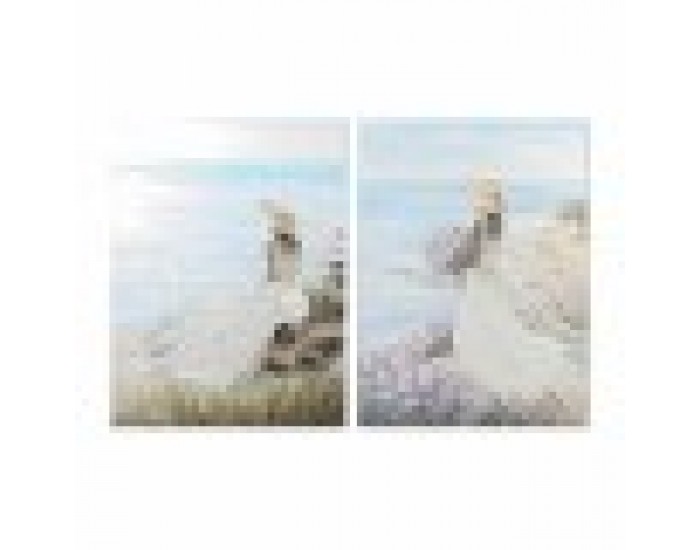Картина DKD Home Decor Дама 90 x 4 x 120 cm Средиземноморско (2 броя)