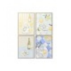 Картина Home ESPRIT Жълт Син Средиземноморско 60 x 4 x 80 cm (4 броя) - Tablouri, postere, puzzle-uri