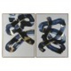 Картина Home ESPRIT Абстрактен Град 90 x 4 x 120 cm (2 броя) - Tablouri, postere, puzzle-uri