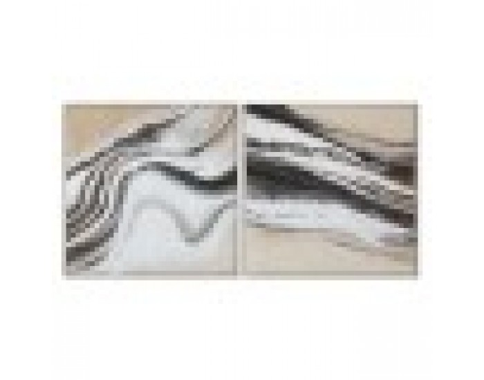 Картина Home ESPRIT Бял Бежов Абстрактен Модерен 102 x 3,2 x 102 cm (2 броя)