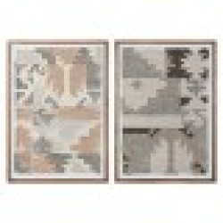 Картина Home ESPRIT Кафяв Бежов Абстрактен Индианец 75 x 3 x 105 cm (2 броя) - Tablouri, postere, puzzle-uri