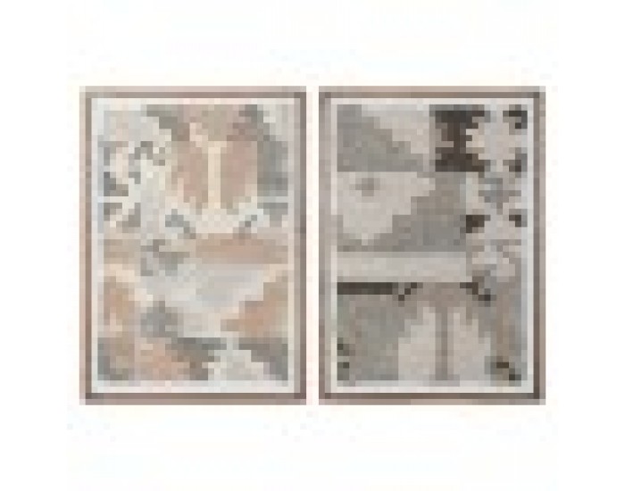 Картина Home ESPRIT Кафяв Бежов Абстрактен Индианец 75 x 3 x 105 cm (2 броя)