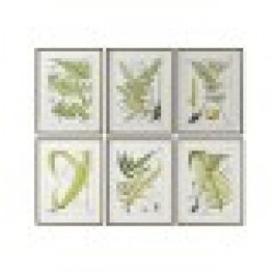 Картина Home ESPRIT Модерен орлова папрат 50 x 2,5 x 65 cm (6 броя) - Tablouri, postere, puzzle-uri