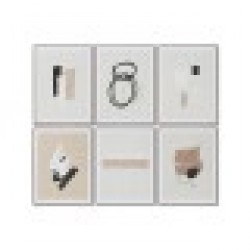 Картина Home ESPRIT Кафяв Бежов Модерен Град 60 x 4 x 80 cm (6 броя) - Tablouri, postere, puzzle-uri