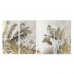 Комплект от 4 снимки Home ESPRIT Бежов Златен Тропически 280 x 3,2 x 140 cm - Tablouri, postere, puzzle-uri