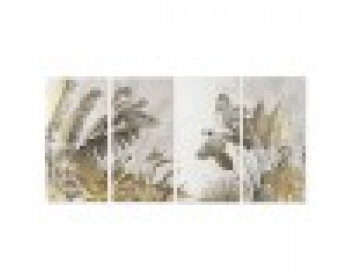 Комплект от 4 снимки Home ESPRIT Бежов Златен Тропически 280 x 3,2 x 140 cm