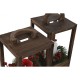 Latern Home ESPRIT Бял Кафяв Червен Дървен 16 x 16 x 26 cm (2 броя)