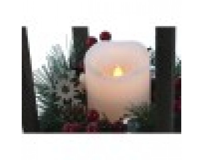 Latern Home ESPRIT Бял Кафяв Червен Дървен 16 x 16 x 26 cm (2 броя)