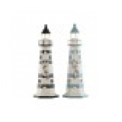Ярка декорация Home ESPRIT Дървен Моряк Фар 14 x 14 x 40 cm (2 броя) - Home esprit