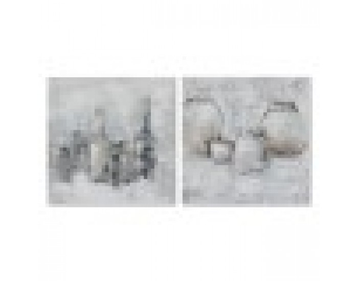 Картина DKD Home Decor Бор Пластно Ваза (2 pcs) (100 x 2.8 x 100 cm)