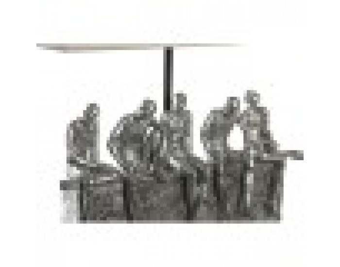 Настолна лампа DKD Home Decor 36 x 21,5 x 43 cm Сребрист Бежов Метал Смола 220 V 50 W