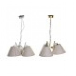 Полилей DKD Home Decor 50 x 46 x 30 cm Златен Метал Бял 50 W (2 броя) - Corpuri de iluminat