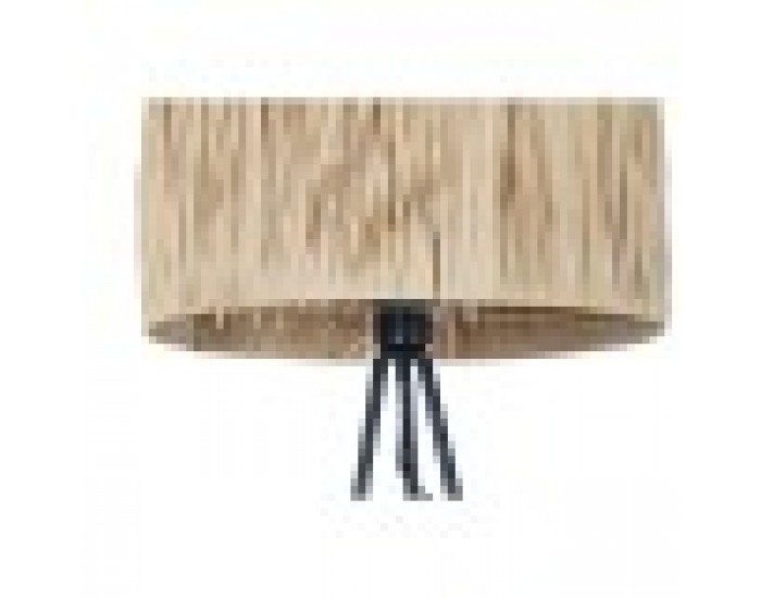 Лампион DKD Home Decor Кафяв Черен Метал Рафия 50 W 220 V 56 x 46 x 140 cm