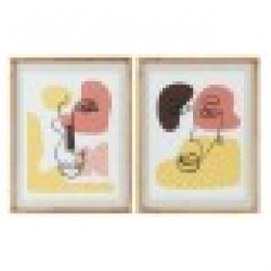 Картина DKD Home Decor Кристал Абстрактен Дървен MDF (2 pcs) (55 x 2 x 70 cm) - Veioze
