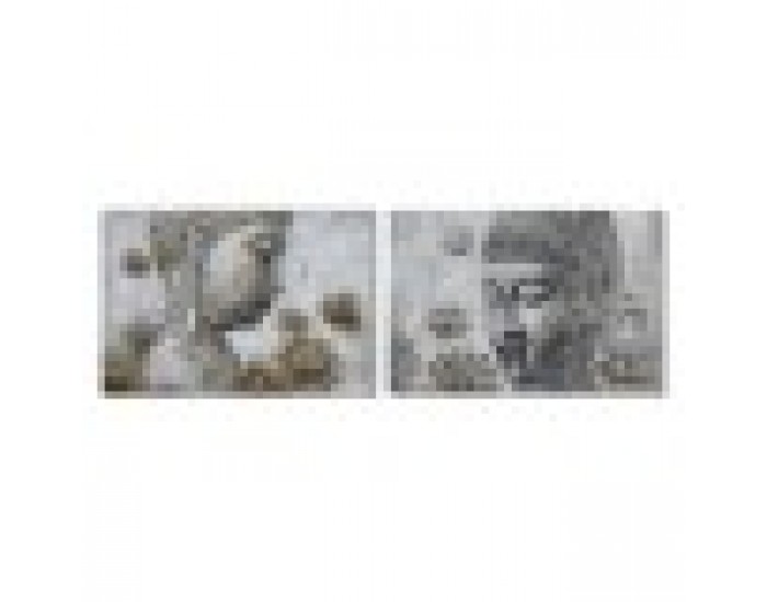 Картина DKD Home Decor Бор Пластно Буда (2 pcs) (120 x 2.8 x 80 cm)