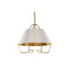 Полилей DKD Home Decor Златен Метал Бял PVC 38 x 38 x 32 cm 50 W