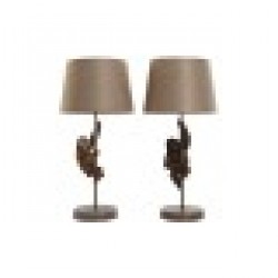 Настолна лампа Home ESPRIT Кафяв Метал Смола 50 W 220 V 26 x 26 x 53,5 cm (2 броя) - Corpuri de iluminat