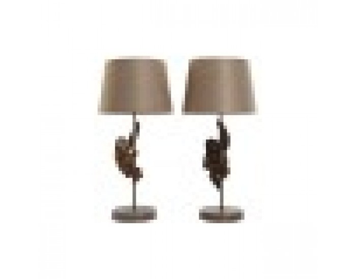 Настолна лампа Home ESPRIT Кафяв Метал Смола 50 W 220 V 26 x 26 x 53,5 cm (2 броя)