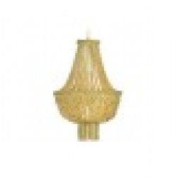 Полилей DKD Home Decor Метал Кафяв Жълт 40 W Дървен MDF (40 x 40 x 60 cm) - Corpuri de iluminat