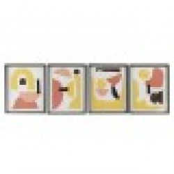 Картина DKD Home Decor Кристал Абстрактен Дървен MDF (4 pcs) (40 x 2.5 x 50 cm) - Veioze