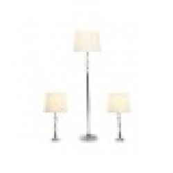 Лампион Home ESPRIT Бял Сребрист 50 W 220 V 35 x 35 x 150 cm (3 Части) - Home esprit