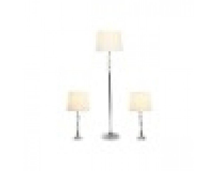 Лампион Home ESPRIT Бял Сребрист 50 W 220 V 35 x 35 x 150 cm (3 Части)