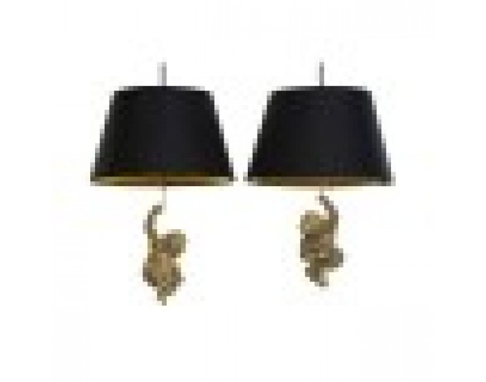 Полилей DKD Home Decor Златен Смола 220 V 50 W Маймуна (35.5 x 35.5 x 51 cm) (2 pcs)