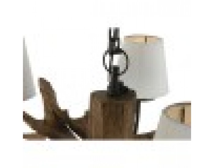 Полилей Home ESPRIT Желязо тиково дърво 90 x 90 x 35 cm