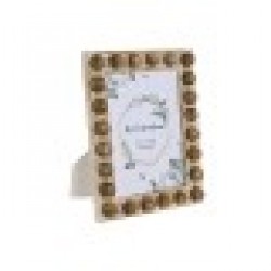 Рамка за снимки Home ESPRIT Бял Кафяв Кристал Дърво манго 21 x 3 x 26 cm - Papetărie