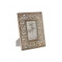 Рамка за снимки Home ESPRIT Бял Естествен Кристал Дърво манго Индианец 21 x 2 x 26,5 cm - Papetărie