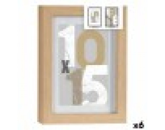 Рамка за снимки 16 x 21 x 2,5 cm Естествен Cтъкло Дървен MDF (6 броя)