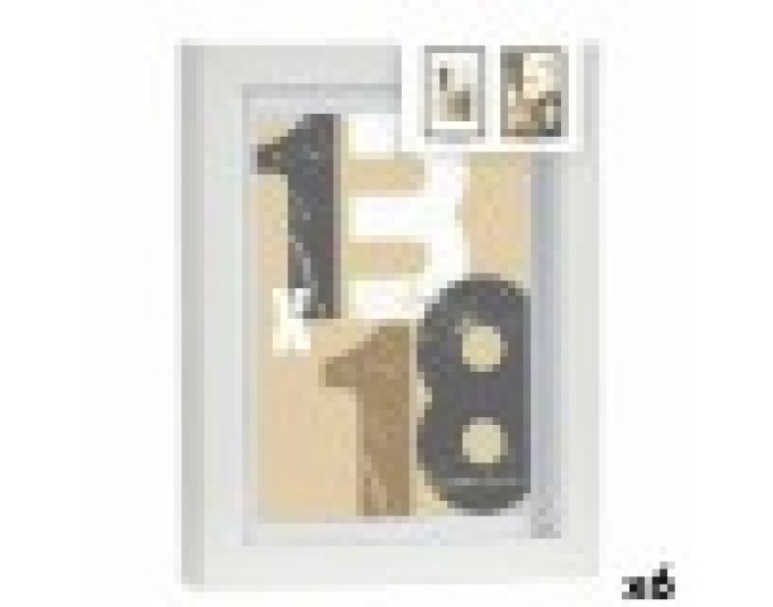 Държатели за стена Бял Cтъкло Дървен MDF 18 x 23 x 2,5 cm (6 броя)
