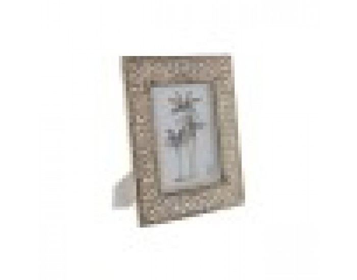 Рамка за снимки Home ESPRIT Бял Естествен Кристал Дърво манго Индианец 31,5 x 2 x 36,5 cm