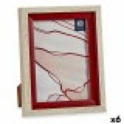 Рамка за снимки 17 x 2 x 21,8 cm Кристал Червен Дървен Кафяв Пластмаса (6 броя) - Papetărie