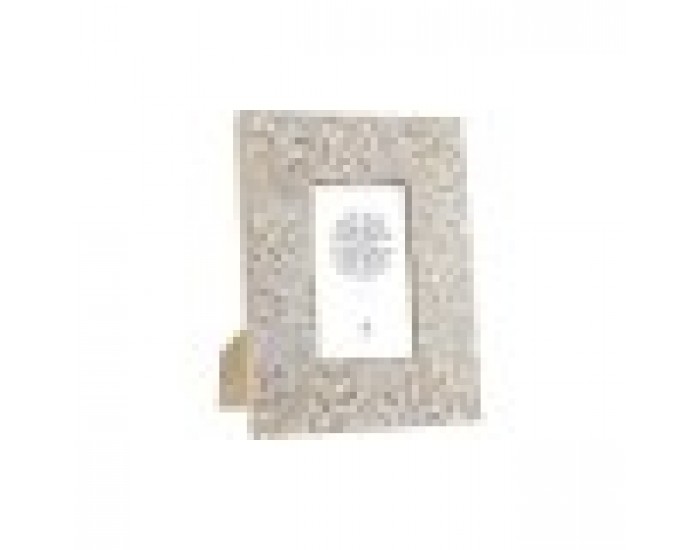 Рамка за снимки DKD Home Decor Бял Естествен Кристал Дърво манго Индианец 20 x 1,3 x 25 cm