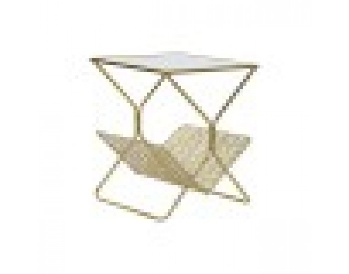 поставка за списания DKD Home Decor Огледало Златен Метал (45 x 45 x 55 cm)