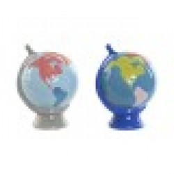 Cпестовна касичка Home ESPRIT Dolomite Глобус 14,5 x 13,5 x 19 cm (2 броя) - Decorațiuni