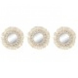 Стенно огледало Home ESPRIT Бял Кристал Ресни Boho 20 x 1 x 20 cm (3 Части) - Home esprit