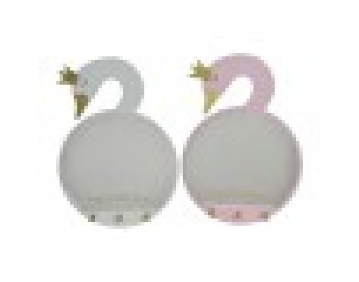 Стенно огледало DKD Home Decor Дървен Бял Светло розово (43 x 4 x 30 cm) (2 pcs)