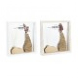 Стенно огледало DKD Home Decor Огледало Естествен MDF Бял 2 броя Cottage (25 x 4 x 25 cm) - Dkd home decor