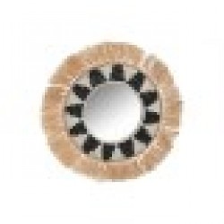 Стенно огледало Home ESPRIT Бял Черен Естествен Тропически 50 x 3 x 50 cm - Home esprit