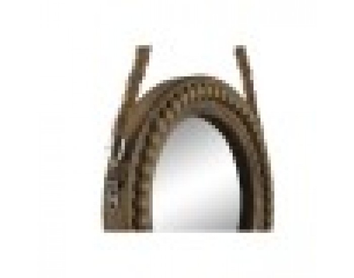 Стенно огледало Home ESPRIT Кафяв Дървен Въже Колониален Топки 28 x 4 x 61 cm