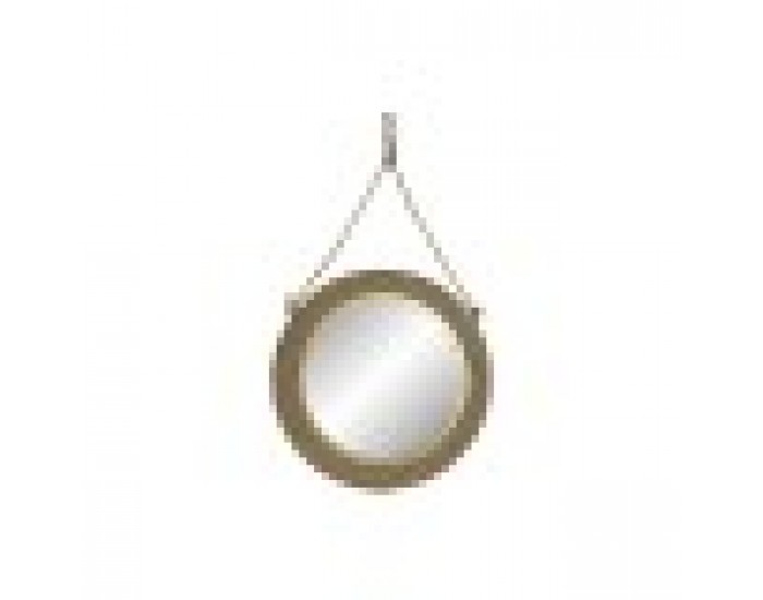 Стенно огледало DKD Home Decor Кафяв Метал Кристал Въже Златен (46 x 2 x 46 cm)