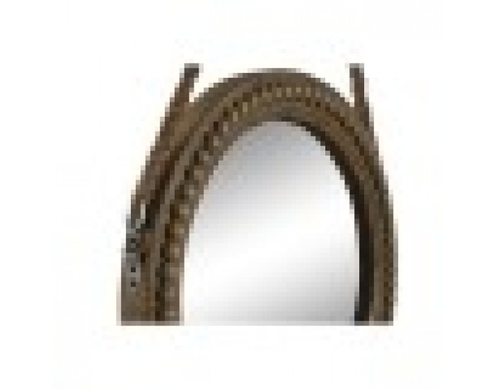 Стенно огледало Home ESPRIT Кафяв Дървен Въже Колониален Топки 38 x 4 x 72 cm