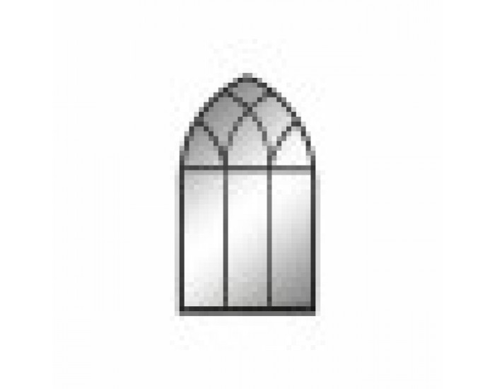 Стенно огледало DKD Home Decor Черен Метал Прозорец 36 x 2 x 65 cm (65 Части)