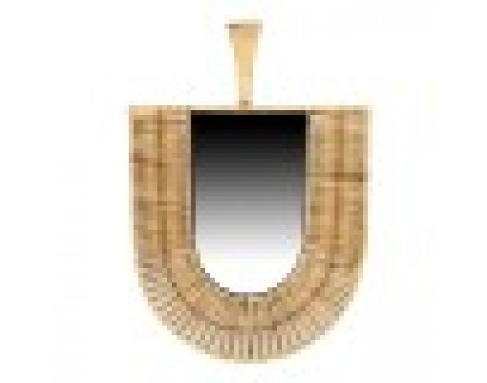 Стенно огледало DKD Home Decor Кафяв Pатан Ветрило Тропически (50 x 2,5 x 72 cm)
