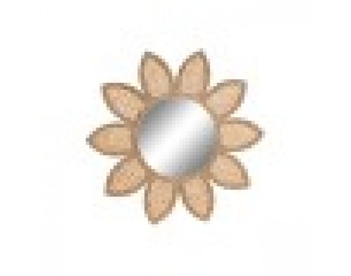 Стенно огледало DKD Home Decor Кристал Естествен Кафяв Тропически 60 x 2 x 60 cm Слънце