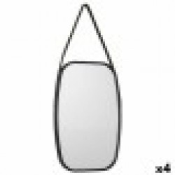 Стенно огледало Черен Кристал Прозрачен 43 x 65 x 3 cm (4 броя) - Măsuțe de toaletă și oglinzi