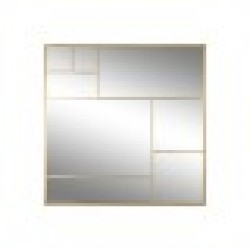 Стенно огледало Home ESPRIT Златен 90 x 2 x 90 cm - Home esprit